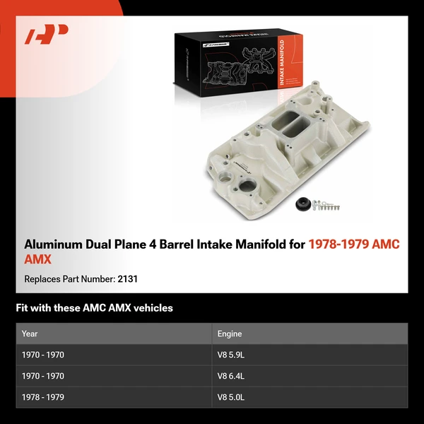 Aluminum Dual Plane 4 Barrel Intake Manifold for 1978-1979 AMC AMX