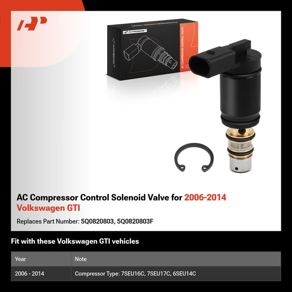 AC Compressor Control Solenoid Valve for 2006-2014 Volkswagen GTI