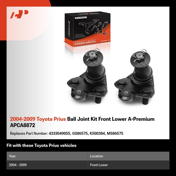 2004-2009 Toyota Prius Ball Joint Kit Front Lower A-Premium APCA8872