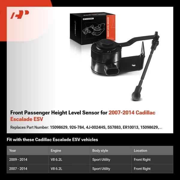 Front Passenger Height Level Sensor for 2007-2014 Cadillac Escalade ESV