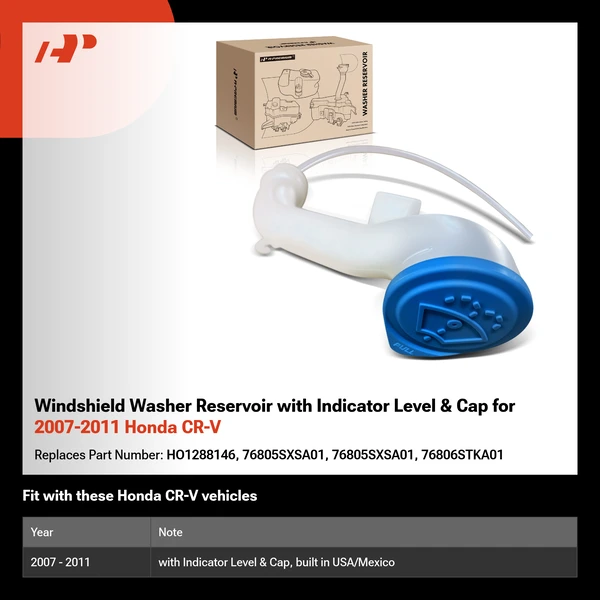 Windshield Washer Reservoir with Indicator Level & Cap for 2007-2011 Honda CR-V