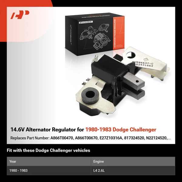 14.6V Alternator Regulator for 1980-1983 Dodge Challenger