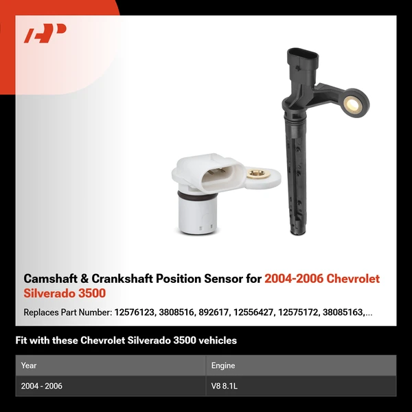 Camshaft & Crankshaft Position Sensor for 2004-2006 Chevrolet Silverado 3500