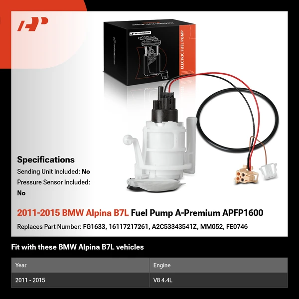2011-2015 BMW Alpina B7L Fuel Pump A-Premium APFP1600