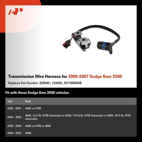 Transmission Wire Harness for 2000-2007 Dodge Ram 2500