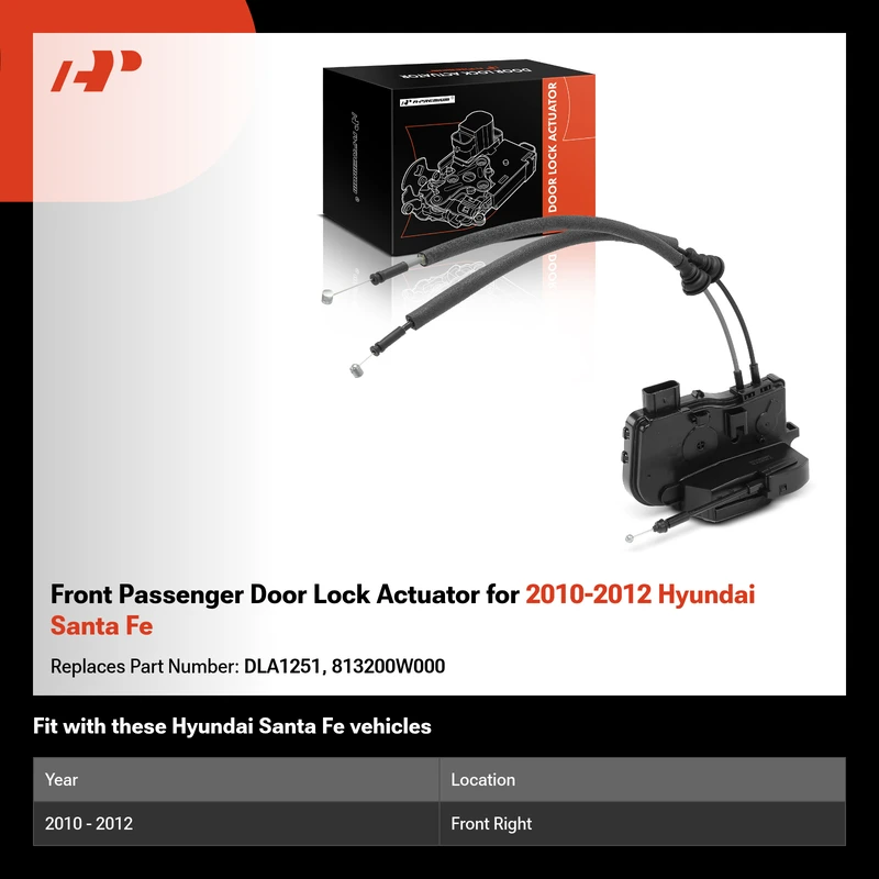 Front Passenger Door Lock Actuator for 2010-2012 Hyundai Santa Fe