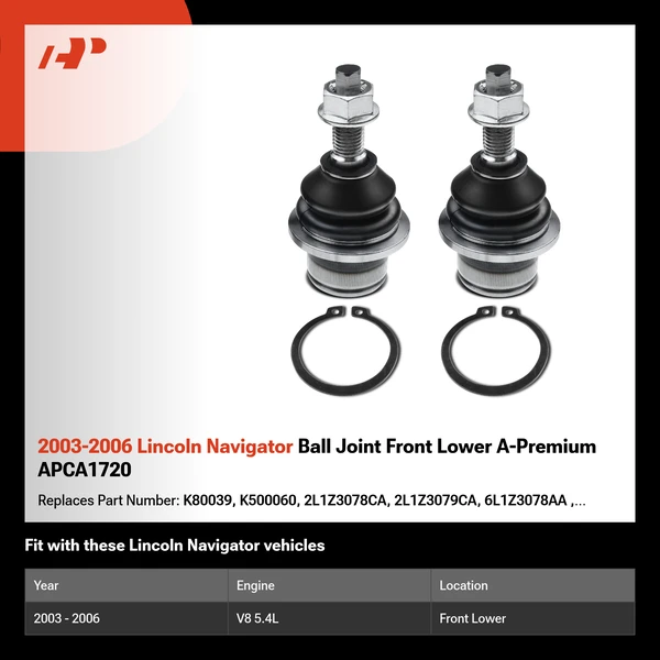 2003-2006 Lincoln Navigator Ball Joint Front Lower A-Premium APCA1720