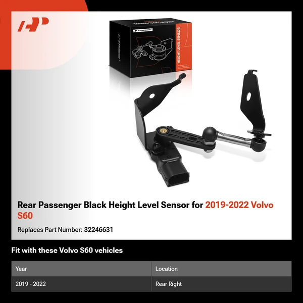 Rear Passenger Black Height Level Sensor for 2019-2022 Volvo S60