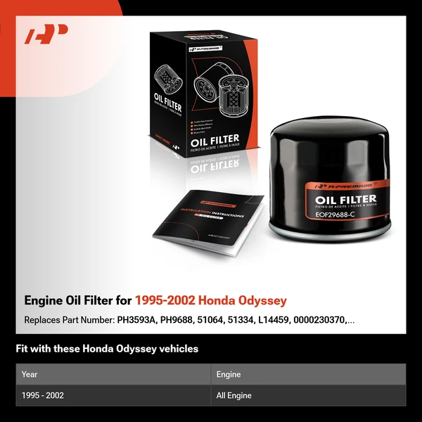 Engine Oil Filter for 1995-2002 Honda Odyssey