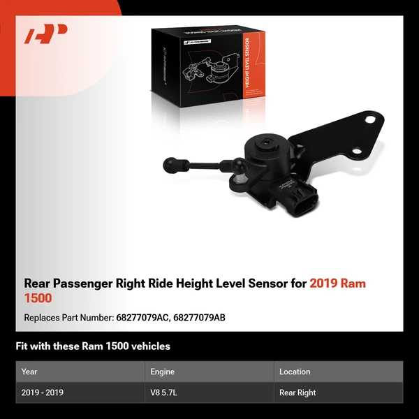 Rear Passenger Right Ride Height Level Sensor for 2019 Ram 1500