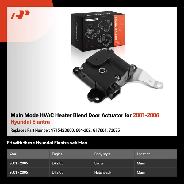 Main Mode HVAC Heater Blend Door Actuator for 2001-2006 Hyundai Elantra