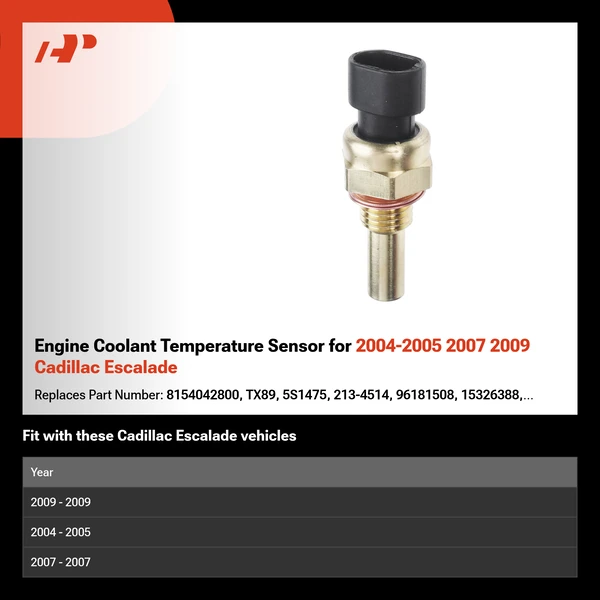 Engine Coolant Temperature Sensor for 2004-2005 2007 2009 Cadillac Escalade