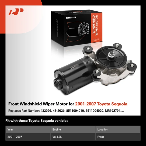 Front Windshield Wiper Motor for 2001-2007 Toyota Sequoia