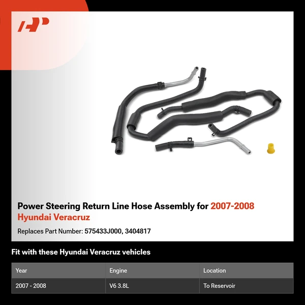 Power Steering Return Line Hose Assembly for 2007-2008 Hyundai Veracruz