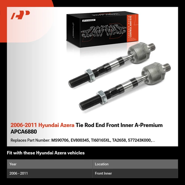 2006-2011 Hyundai Azera Tie Rod End Front Inner A-Premium APCA6880