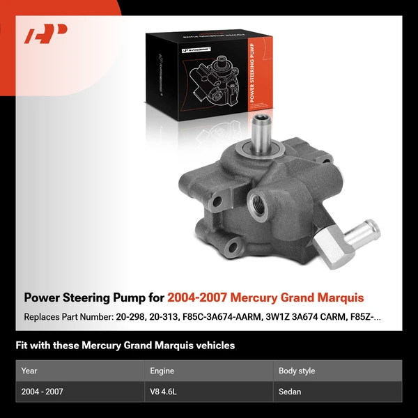 Power Steering Pump for 2004-2007 Mercury Grand Marquis