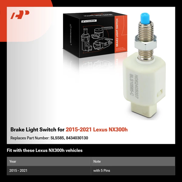 Brake Light Switch for 2015-2021 Lexus NX300h