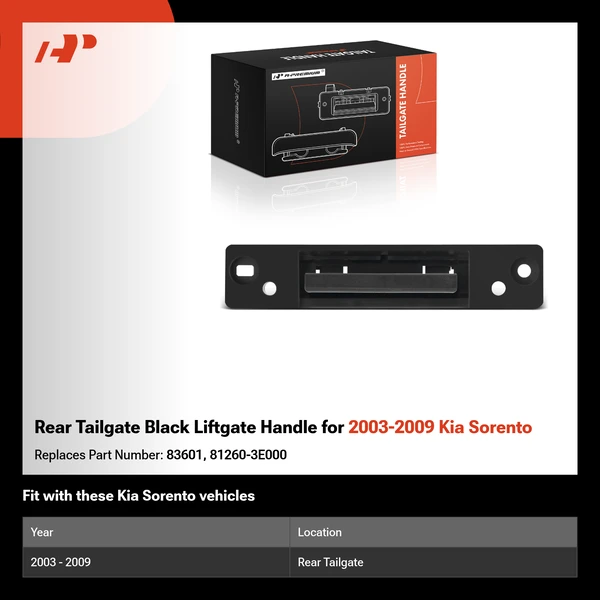 Rear Tailgate Black Liftgate Handle for 2003-2009 Kia Sorento