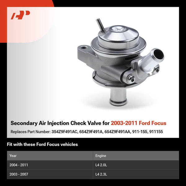 Secondary Air Injection Check Valve for 2003-2011 Ford Focus