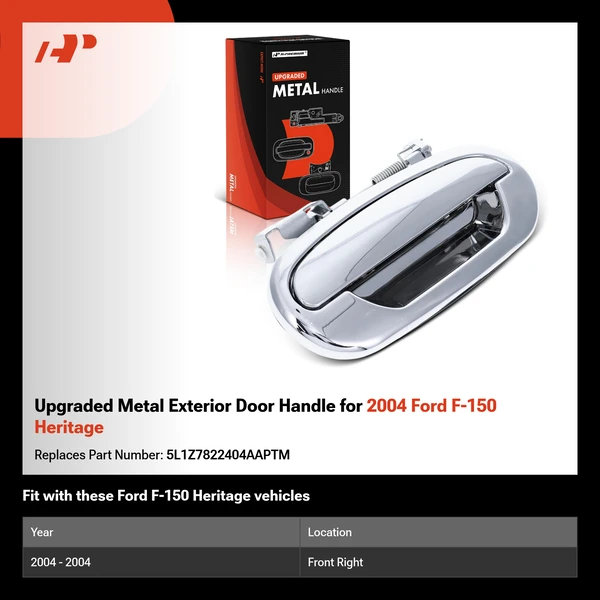 Upgraded Metal Exterior Door Handle for 2004 Ford F-150 Heritage