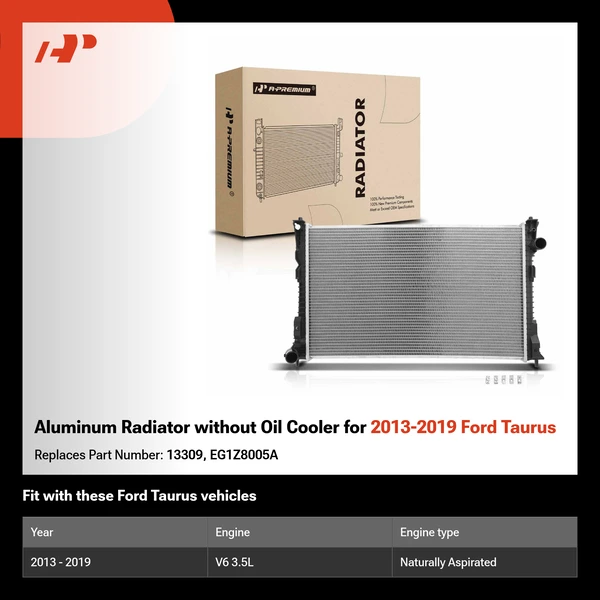 Aluminum Radiator without Oil Cooler for 2013-2019 Ford Taurus