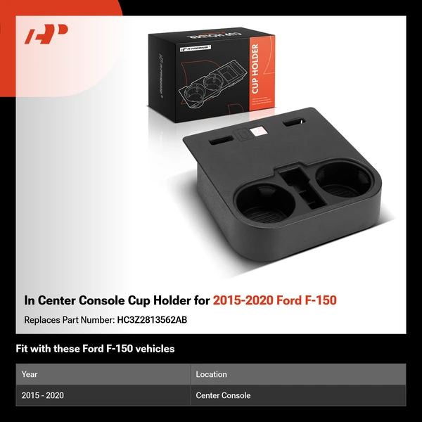 In Center Console Cup Holder for 2015-2020 Ford F-150