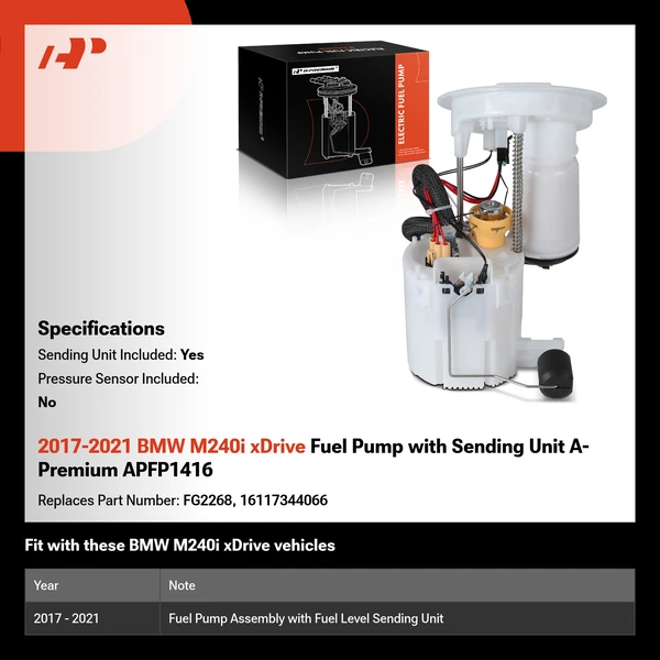 2017-2021 BMW M240i xDrive Fuel Pump with Sending Unit A-Premium APFP1416