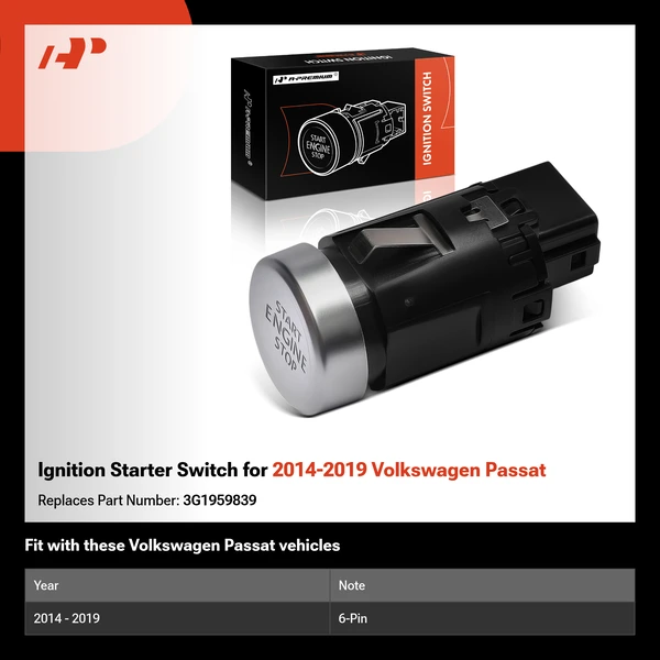 Ignition Starter Switch for 2014-2019 Volkswagen Passat
