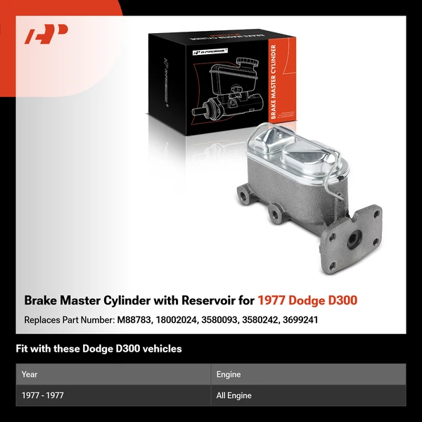 Brake Master Cylinder with Reservoir for 1977 Dodge D300