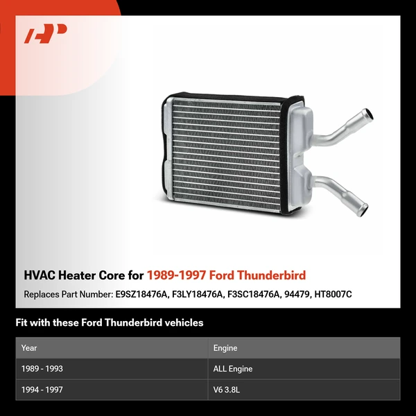 HVAC Heater Core for 1989-1997 Ford Thunderbird
