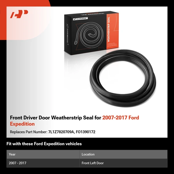 Front Driver Door Weatherstrip Seal for 2007-2017 Ford Expedition