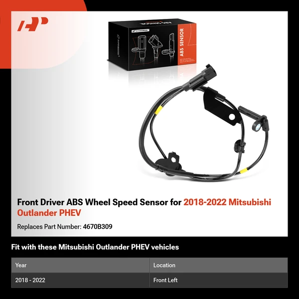 Front Driver ABS Wheel Speed Sensor for 2018-2022 Mitsubishi Outlander PHEV