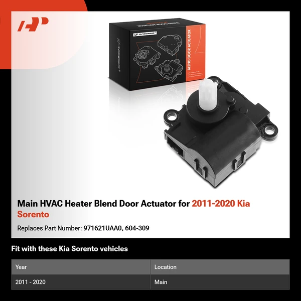 Main HVAC Heater Blend Door Actuator for 2011-2020 Kia Sorento