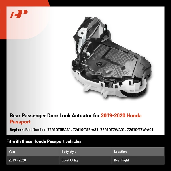 Rear Passenger Door Lock Actuator for 2019-2020 Honda Passport