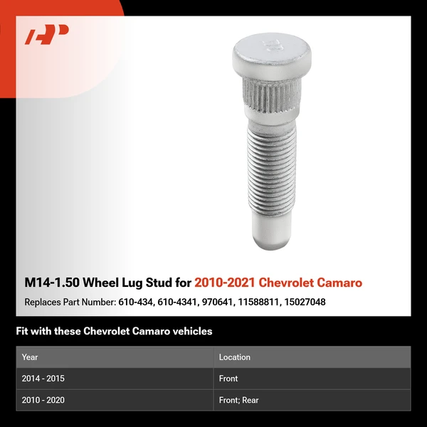 M14-1.50 Wheel Lug Stud for 2010-2021 Chevrolet Camaro