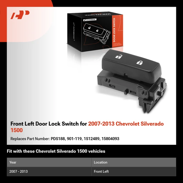 Front Left Door Lock Switch for 2007-2013 Chevrolet Silverado 1500