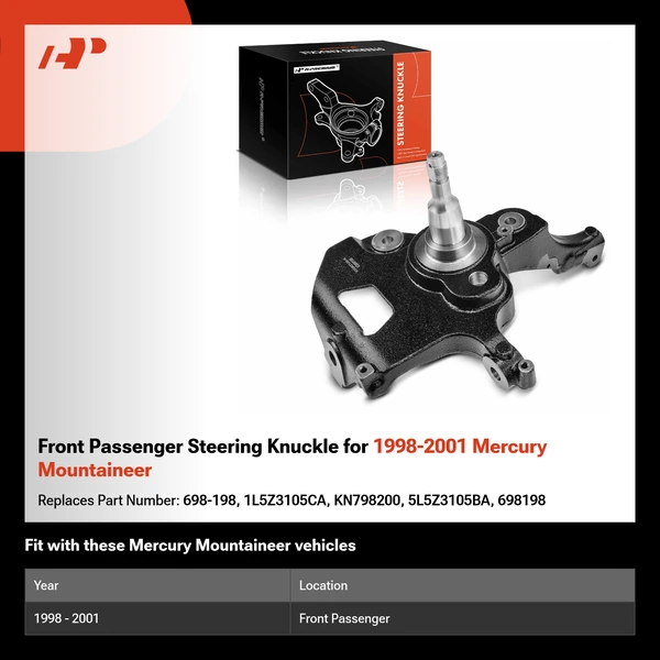Front Passenger Steering Knuckle for 1998-2001 Mercury Mountaineer