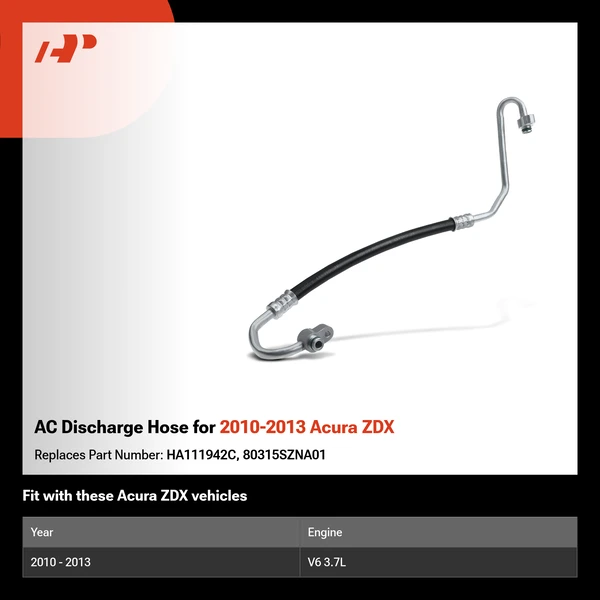 AC Discharge Hose for 2010-2013 Acura ZDX