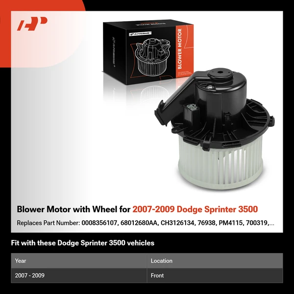 Blower Motor with Wheel for 2007-2009 Dodge Sprinter 3500