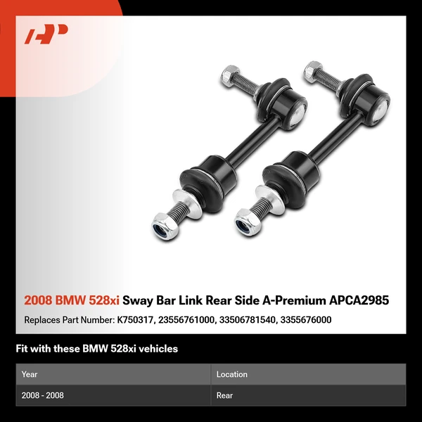 2008 BMW 528xi Sway Bar Link Rear Side A-Premium APCA2985