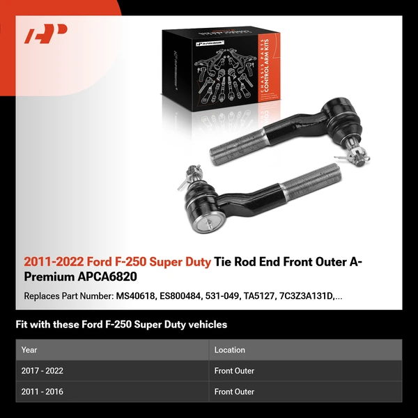 2011-2022 Ford F-250 Super Duty Tie Rod End Front Outer A-Premium APCA6820