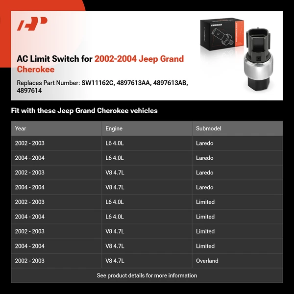 AC Limit Switch for 2002-2004 Jeep Grand Cherokee