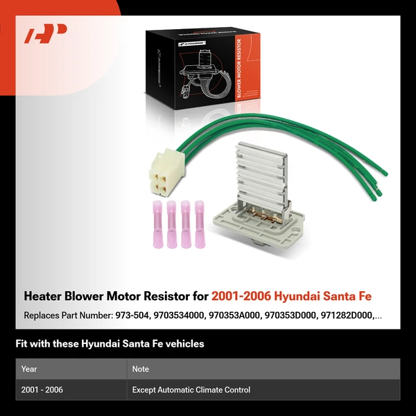 Heater Blower Motor Resistor for 2001-2006 Hyundai Santa Fe