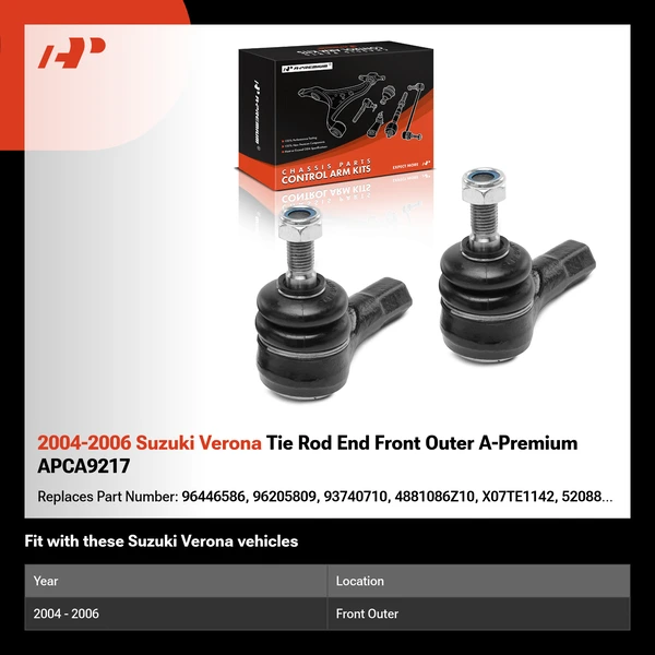 2004-2006 Suzuki Verona Tie Rod End Front Outer A-Premium APCA9217
