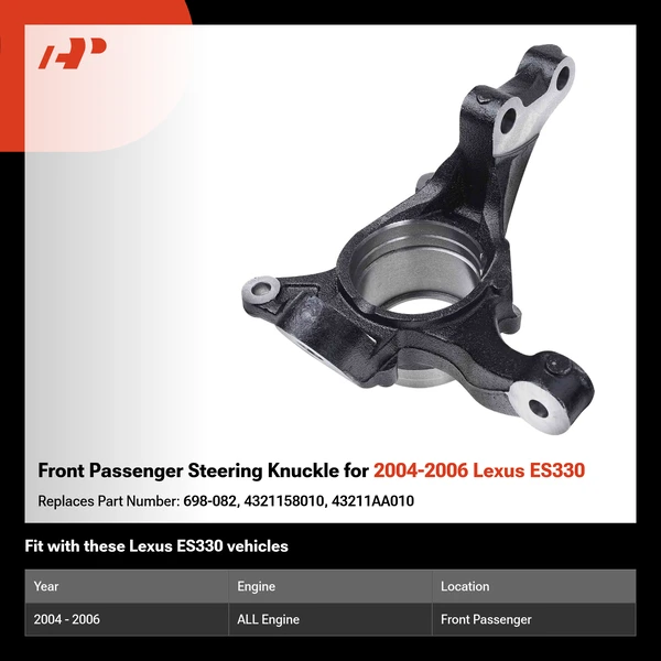 Front Passenger Steering Knuckle for 2004-2006 Lexus ES330