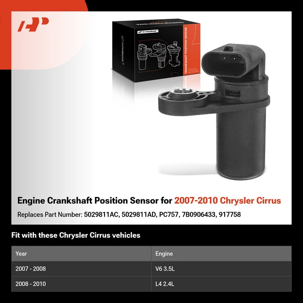 Engine Crankshaft Position Sensor for 2007-2010 Chrysler Cirrus