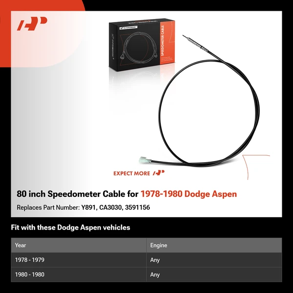 80 inch Speedometer Cable for 1978-1980 Dodge Aspen