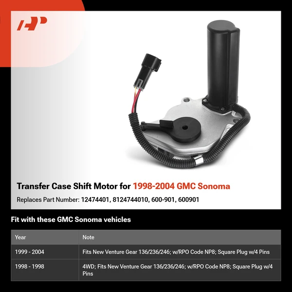 Transfer Case Shift Motor for 1998-2004 GMC Sonoma