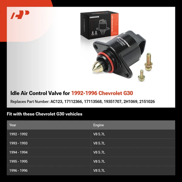 Idle Air Control Valve for 1992-1996 Chevrolet G30