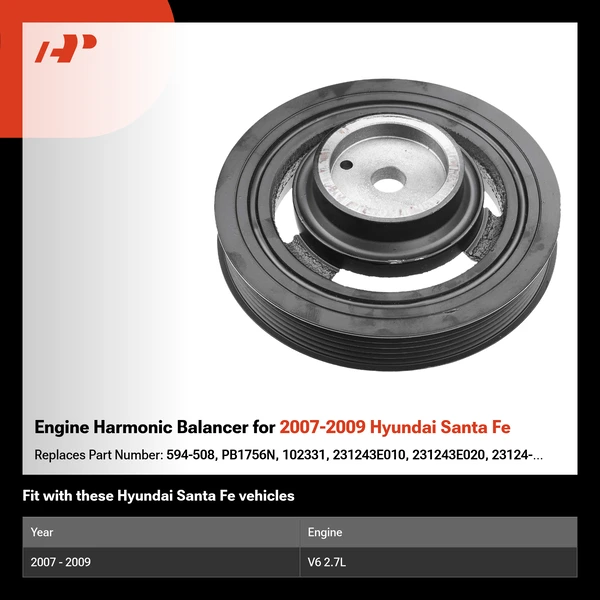 Engine Harmonic Balancer for 2007-2009 Hyundai Santa Fe